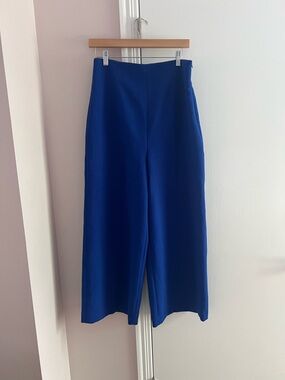 Wide Leg High Waist Pants in Cobalt Blue
